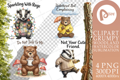 Grumpy Bear Badger Hygge Sublimation Product Image 1