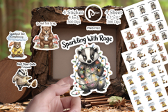 Grumpy Bear Badger Hygge Sticker Product Image 1