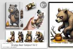 Digital Paper Grumpy Bear Camp Product Image 1