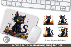 Mouse Pad Grumpy Black Cat Product Image 1