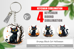 Keychain Grumpy Black Cat Product Image 1
