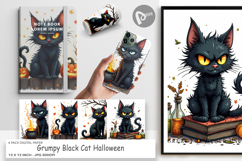 Digital Paper Grumpy Black Cat Product Image 1