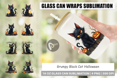 Glass Can Grumpy Black Cat Product Image 1