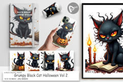 Digital Paper Grumpy Black Cat Product Image 1
