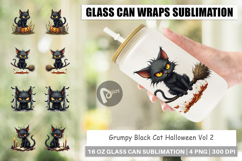 Glass Can Grumpy Black Cat Product Image 1