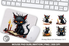 Mouse Pad Grumpy Black Cat Product Image 1
