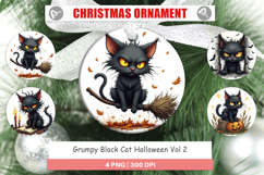 Ornament Grumpy Black Cat Product Image 1