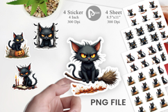 Grumpy Black Cat Sticker Product Image 1