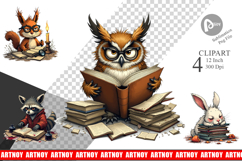 Bookworm Critters Clipart Product Image 1