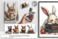 Digital Paper Bookworm Critters Product Image 1
