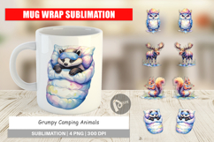 Grumpy Camping Animals Mug Wrap Product Image 1
