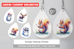 Grumpy Camping Animals Earring Product Image 1