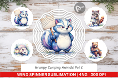 Grumpy Camping Animals Wind Spinner Product Image 1
