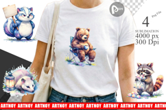 Grumpy Camping Animals Sublimation Product Image 1