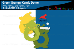 Green grumpy Christmas monster Candy Dome Product Image 2