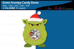 Green grumpy Christmas monster Candy Dome Product Image 3