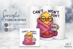 Grumpy Chick Tumbler, Sarcastic antisocial quote Product Image 1