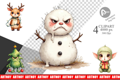 Grumpy Christmas Clipart Product Image 1