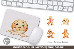 Mouse Pad Watercolor Grumpy Christmas Cookies Product Image 1
