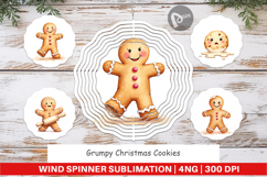 Wind Spinner Watercolor Grumpy Christmas Cookies Product Image 1
