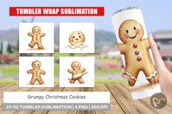 Tumbler Watercolor Grumpy Christmas Cookies Product Image 1