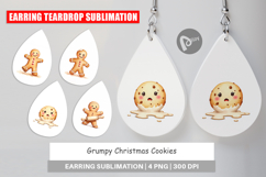 Earring Watercolor Grumpy Christmas Cookies Product Image 1