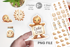 Sticker Watercolor Grumpy Christmas Cookies Product Image 1