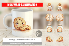 Mug Wrap Watercolor Grumpy Christmas Cookies Product Image 1