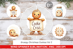 Wind Spinner Watercolor Grumpy Christmas Cookies Product Image 1