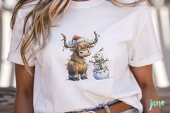 Grumpy Christmas Highland Cow Clipart Bundle Product Image 2