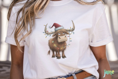 Grumpy Christmas Highland Cow Clipart Product Image 2