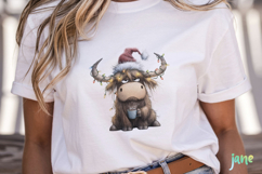 Grumpy Christmas Highland Cow Clipart Product Image 3