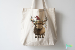 Grumpy Christmas Highland Cow Clipart Bundle Product Image 3