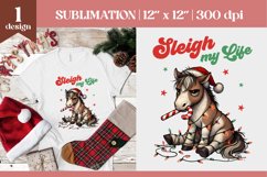 Sarcastic Quotes Grumpy Christmas Horse Sublimation Product Image 1