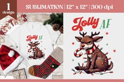 Sarcastic Quotes Grumpy Christmas Reindeer Sublimation Product Image 1