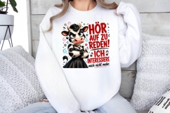 Grumpy Cow Stop Talking German Quote Sublimation PNG Product Image 2