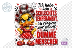 Grumpy Duck Funny Temper Quote Sublimation PNG Design Product Image 1