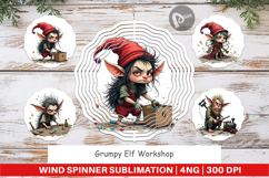 Wind Spinner Grumpy Elf Workshop Product Image 1