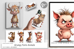 Digital Paper Grumpy Farm Animals Product Image 1