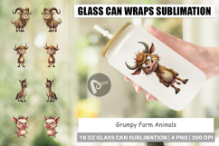 Glass Can Grumpy Farm Animals Product Image 1