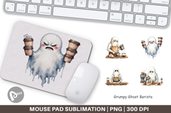 Mouse Pad Grumpy Ghost Barista Product Image 1