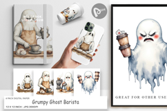 Digital Paper Grumpy Ghost Barista Product Image 1