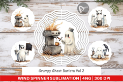 Wind Spinner Grumpy Ghost Barista Product Image 1
