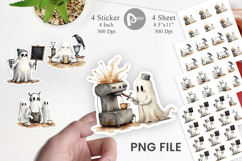 Grumpy Ghost Barista Sticker Product Image 1