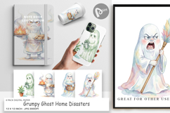 Grumpy Ghost Home Disasters Digital Paper Product Image 1