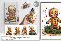 Digital Paper Grumpy Gingerbread Gang Product Image 1