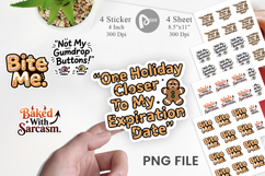 Grumpy Gingerbread Man Sticker Product Image 1