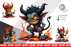 Grumpy Demon Clipart Product Image 1
