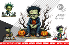 Grumpy Frankenstein Clipart Product Image 1