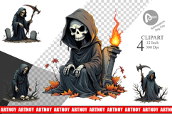 Grumpy Grim Reaper Clipart Product Image 1